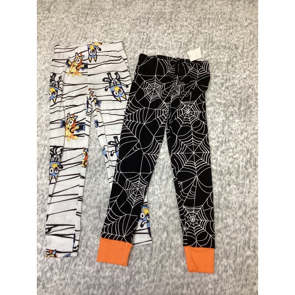 Bluey Halloween Pajama Pants Set Size 4 Mummy Spiderweb Cotton Leggings 2PK